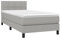 vidaXL Boxspringbett mit Matratze LED Bettgestell Einzelbett Polsterbett Bett Hotelbett Lattenrost Bettrahmen Schlafzimmerbett Hellgrau 80x200cm Stoff