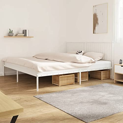 VidaXL Estructura de Cama Con Cabecero de Metal Blanca 200x200 cm - Armazón y Marco de Cama