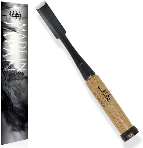 SUIZAN Cincel Japonés para Madera 18 mm – Oire Nomi Profesional, Herramientas de Carpintería