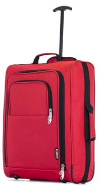 Easyjet 45x36x20 Carry on Suitcase Approved Underseat Cabin Bag Case Lightweight Hand Luggage 1.3kg 33L Red