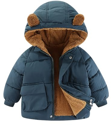 Generico Giacca Invernale Bambino 1-3 Anni Blu Anorak