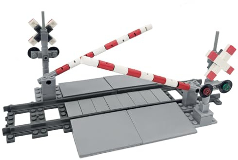 Set di blocchi di costruzione per binari ferroviari cittadini compatibili con tutte le principali marche, classici binari per città attraversamento ferroviario stradale con accessori di espansione per