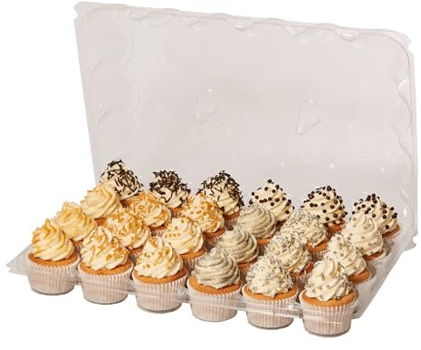 PME Set de 3 boîtes en plastique réutilisables pour cupcakes (24 alvéoles)