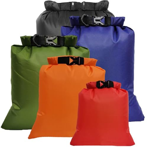 Borsa Impermeabile Sacchetti Asciutti Set di Borsa Asciutta Impermeabile 8L/5L/4L/3L/2L Sacche Stagne Impermeabili Leggeri per Viaggi Rafting Nuoto Snorkeling Campeggio Ciclismo Pesca (Colorato)