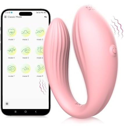 Couples App Remote Controlled Wearable Vibrator - Wearable Panty Vibrator G-spot & Clitoral Stimulator, Eselltech Long Distance Dual-Ended Discreet Women Adult Sex Toy