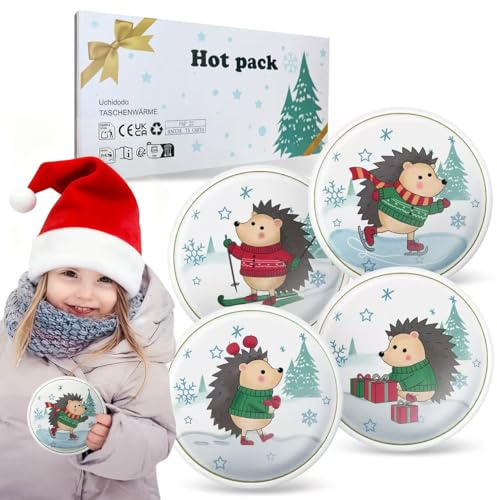 Handvärmare, fickvärmare, återanvändbara handvärmare för barn, vikbara, 4-pack för kalla dagar