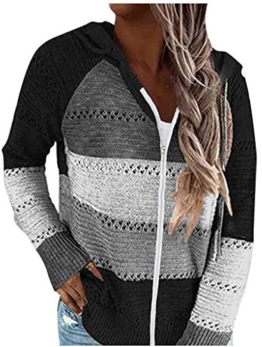 Women's Hoodie Jacket with Hood Sweat Jacket Women's Striped Hoodie Plain Sports Jacket Pullover Zip Pullover Elegant Transition Jacket Sports Hooded Jacket Long Sleeve Striped Sweatshirt