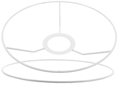 NOLITOY Lampenschirmring Metall Rund 40cm Selbstgemacht Lampenschirmrahmen E27 Stabiler Lampenschirmhalter Drahtgestell Für Steh Und Tischlampen Vintage Lichtkäfigschutz Für Wohnzimmer