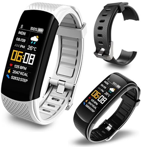 HUYVMAY Fitness Tracker Smartwatch Impermeable Fitness Reloj para Mujer Hombre Fitness Pulsera con Pulsómetro Podómetro Rastreador de Actividad Reloj con Llamada y Mensaje Notificación