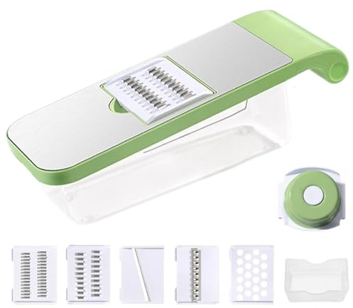Affettaverdure | Grattugiapatate multifunzione con griglia di taglio – Tagliaverdure manuale per formaggio, cavoli, insalata, pasta frutta, cucina, campeggio