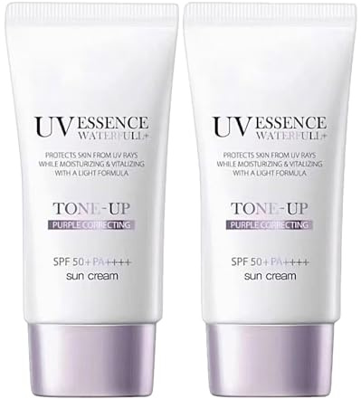 Protector Solar Facial - 2×50ml Loción De Protección Solar,Cuidado Ligero Con SPF,Loción Protectora UV Primer,Base Hidratante E Iluminadora,Amplio Espectro,No Pegajoso,Para Todo Tipo