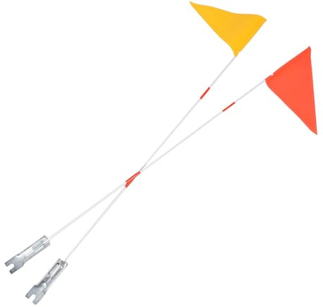 SHERCHPRY Bandiere di Sicurezza per Bicicletta per con Asta in Fibra di Vetro Resistente Set da 2 Pali Riflettenti Gialli e Rossi per Tricicli e Veicoli per Sicurezza Stradale