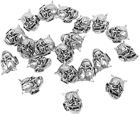Generic KIT DE PERLES DE BARBE VIKING, CRÂNE DE PIRATE, DREADLOCK, BIJOUX, DÉCORATION DE CHEVEUX POUR HOMMES ET FEMMES