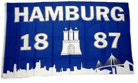 Fahne/Flagge Hamburg 1887 Silhouette 90 x 150 cm