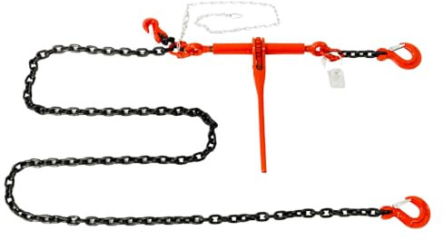 LOADCARE Cadena de amarre para asegurar la carga – 1 pieza, 8 mm, 4000 daN, 4T, 3,5 m cadena tensora con tensor de trinquete cadena de transporte