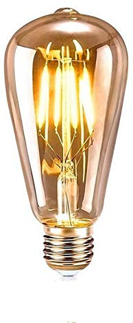 ASANMU Edison Vintage LED E27, Retro LightBear 4W LED Vintage Lighting ST64 Ideal for Retro Lighting in the House Cafe Bar Music Room Restaurant Wedding Christmas Decoration, Amber Warm (1 piece)