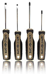 Spec Ops Tools 4-Piece Screwdriver Set, Phillips #1 & #2, Slotted 3/16 & 1/4, Magnetic Tip, 3% Donated to Veterans