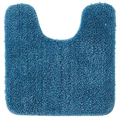MIULEE Badematte WC Vorleger Badteppich Fußmatte Flur 1 Stück U Förmige Deko Matte Badteppiche Dekoration rutschfest Saugfähig für Wohnzimmer Badezimmer Toilett WC 45x45cm Blau