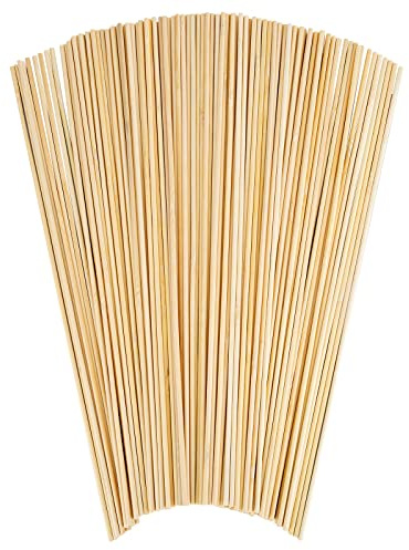 150 Varillas de Madera Redondas para Manualidades, 30 cm x 3 mm, Espátulas para Sofá de Ratán, Reparación y Arte