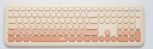 WE Pop Pack Clavier + Souris sans Fil: Coloris Beige/Crème - Connexion 2.4Ghz - avec pavé numérique - Piles incluses