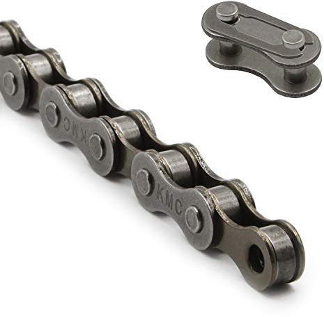 Kartell Singlespeed Fahrradkette 1/2'' x 1/8'' inkl. Kettenschloss für Nabenschaltung, Fixie, BMX, Dirt Jumping, 112 Glieder (Kettenschloss 3-tlg.)