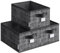 SONGMICS Collapsible Storage Boxes, Set of 3 Fabric Storage Baskets, 30 x 20 x 15 cm, Wardrobe Storage Organisers, 2 Handles, Label Holders, for Bedroom, Living Room, Ink Black ROB415B01