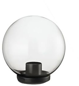 GLOUPIE Lanterna Per Palo Rotonda Glide, IP44 Con Potenza Massima 60 W, D. 25 x L 12,7 Cm, Corpo In Termoplastica E Sfera In Plexiglas, Completa Di Porta Lampada E27 E Attacco A Colonna Da Ø 60 Mm