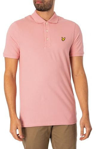 Lyle & Scott Mens Short Sleeve Polo Shirt Palm Pink M