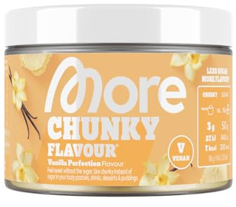 MORE Chunky Flavour, Vanilla Perfection, 150 g, flavour powder for sweetening, low in sugar and calories, with inulin and lactase – made in Germany