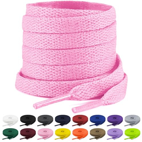 Shecret 2 par platta skosnören, 8 mm breda skosnören, platta skosnören Ersättningsrivsäkra skosnören för sneakers, löpning, vuxna, barn, premium sneaker skosnören gjorda av polyester