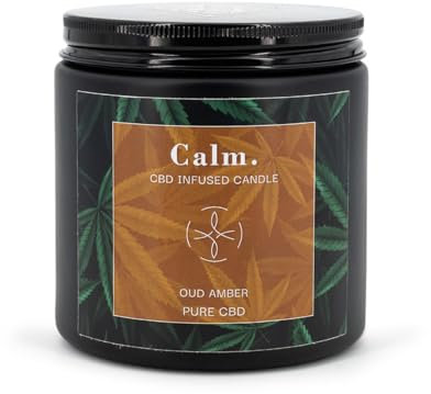 Candle-Brothers CBD Duftkerze im Glas mit Deckel | Oud Amber | Duftkerze zur Entspannung | Calm Kerze im Glas | Geschenk für Freunde & Familie | Duftkerze Sojawachs