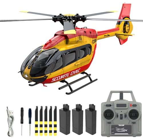 Hylukon Hélicoptère télécommandé 2,4 GHz RC hélicoptère avec Double Moteur sans balais 4 canaux, positionnement de Flux Optique, stabilisation Gyroscope à Six Axes