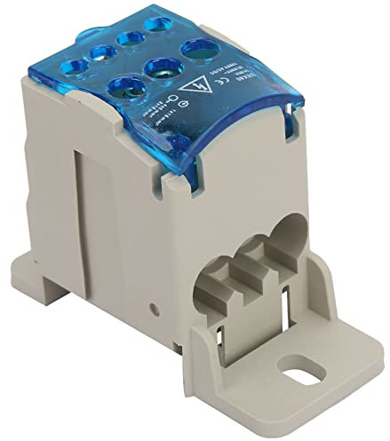 Uadme Bornier Electrique, UKK-80A Bornier Rail DIN, Bloc de Jonction, avec Couvercle de Protection, pour Armoire Distributio, Armoires Haute Tension