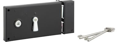 Serruprix - Serrure en applique horizontale à clé, pêne dormant, droite, 140 x 80 mm, 2 clésSERRUPRIX
