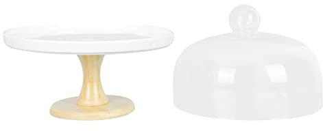 DKRAHRJJ Soporte para Tartas con Cubierta en Forma de Cúpula, Soporte para Exhibición de Magdalenas con Pie, Redondo, Transparente, Campana para Tartas