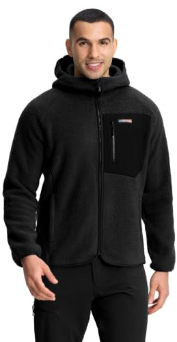 Pioneer Camp Veste Polaire Homme Avec Capuche – Polaire Chaude et Confortable – 5 Poches Pratiques – Respirante et Coupe-Vent – Parfaite pour Montagne et Plein Air