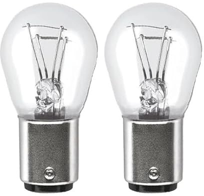 Generisk 1 Pair Brake Light Bulbs Clear Glass Brake Light Bulb Contact Base Pin Clear Double Filament BA15s 382 P21/5W,12V 21/5W Car Brake Light Bulb,Glass Car Bulb