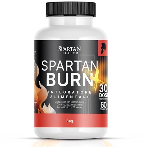 Spartan Burn Plus - Integratore per il Metabolismo Energetico con Alga Kelp e Yerba Mate - Supporto con Selenio e Iodio Naturale - 60 Compresse - Made in Italy