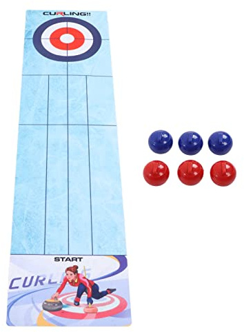 LjwZekyrnt Juego De Curling De Mesa Enrollable Educativo Interactivo Competitivo Tabla De Curling Portátil Juego Familiar