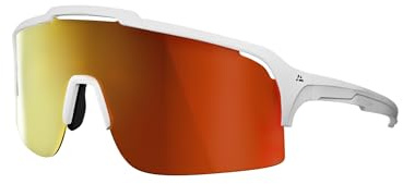 DANISH ENDURANCE Occhiali da Ciclismo Protezione UV 100%, per Bici, MTB, Corsa, TR90 Leggeri per Sport Uomo Donna Bianco/Oro a Specchio Taglia unica