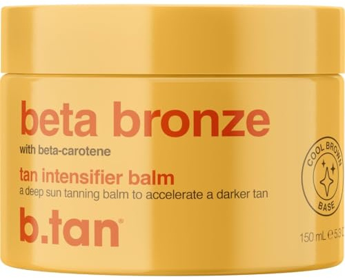 b.tan Intensive Browning Tanning Gel | Beta Carotene Balm – Tinted Sun Tan Accelerator, Oil-to-Balm Formula, Dark Tanner, Fast Bronze Suncare, Non Greasy, Water Resistant, Best for Outdoor, 5.3 Oz