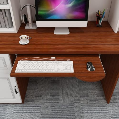 Skrivbord utdragbar bordshållare, enkel gliddesign, perfekt för att skriva på hemmakontor eller arbete – platsbesparande och effektiv