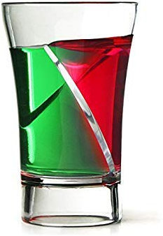 Econ Siptail Twister Shot Glass 1oz / 30ml - Set of 6 | Plastic Twisted Shot Glasses - Holds 2 x 15ml Shot | Siptail Mini Twisted Cocktail Double Shot Glasses