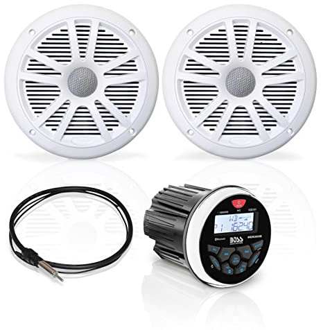 Boss Audio MCKGB350W. 6 Combo - Marine Gauge Radio med Marine Antenna & 2 6. 5 högtalare - vit