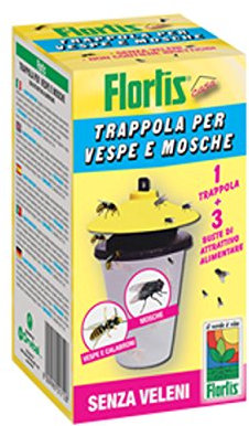 Flortis 1332700 Cattura Vespe Mosche, Giallo, 12.5x12.5x22 cm