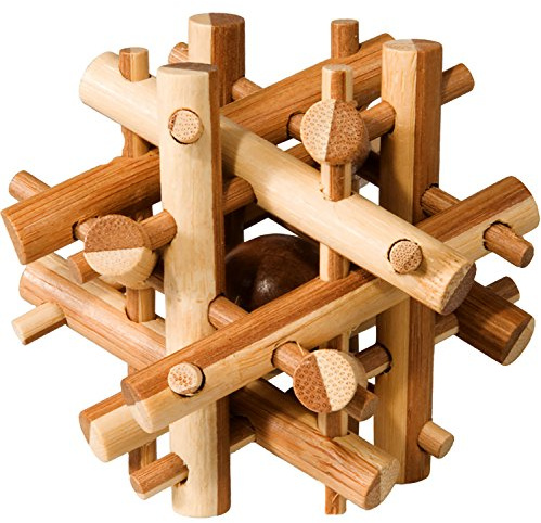 Fridolin - 17492 - Puzzle - Casse Tête Bambou - Bâton Magique - Niveau 2 Difficile