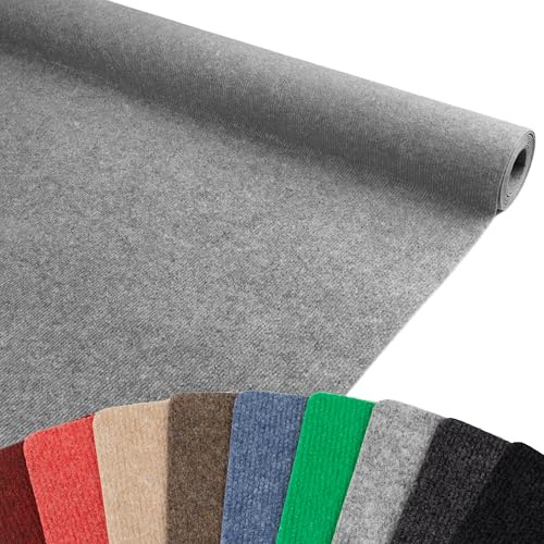 Moquette aiguilletée Rips Malta - Gris, 2,00m x 4,00m, Moquette au Mètre Réutilisable | Cértifiée avec Résistance au Feu B1 | Moquette Foire Stand