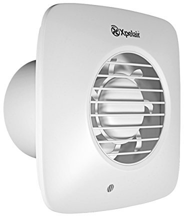 Xpelair DX100BHPTS 4 inch (100mm) Simply Silent DX100B Bathroom Fan-Humidistat Pullcord Square, Cool White