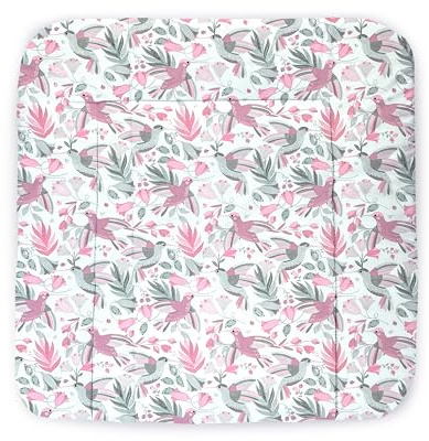 Balbina Wickelunterlage Wasserdicht Wickeltischauflage Wickelauflage baumwolle 60x70 cm Kolibri rosa