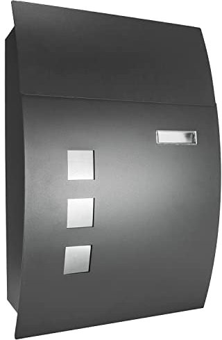 TekBox Mailbox Large Steel Wall-Mounted Parcel Post Letter Box with Keys (Curved Mailbox)